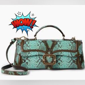 🌵☀️STUNNING!!☀️NWT Turquoise Stone Tecoma Brahmin Dayan Satchel